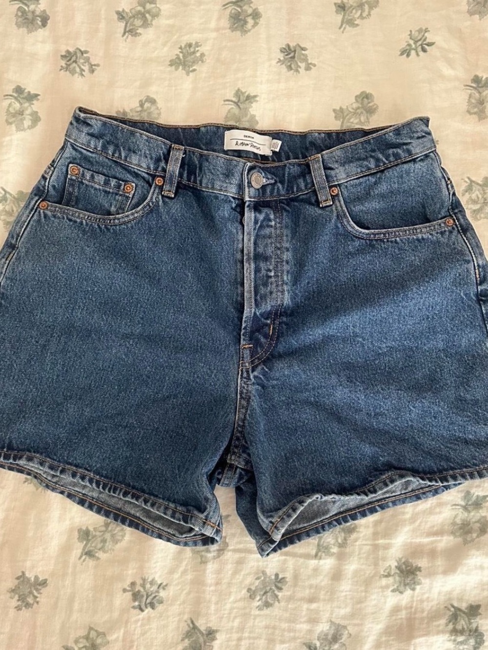 & Other Stories Blue High-Rise Denim Shorts